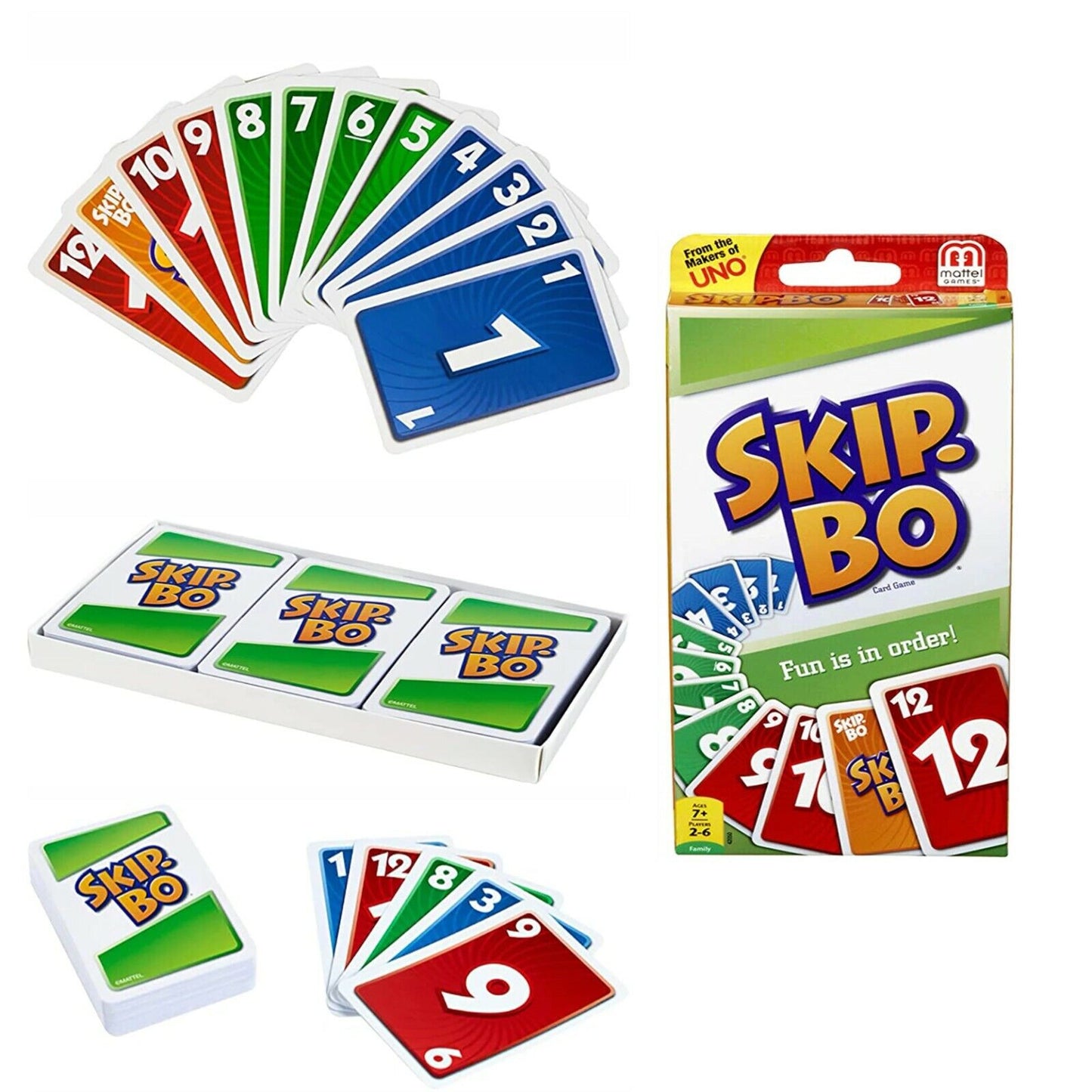 Uno Skip Bo Card Game for Family Kids Birthday Present Gift