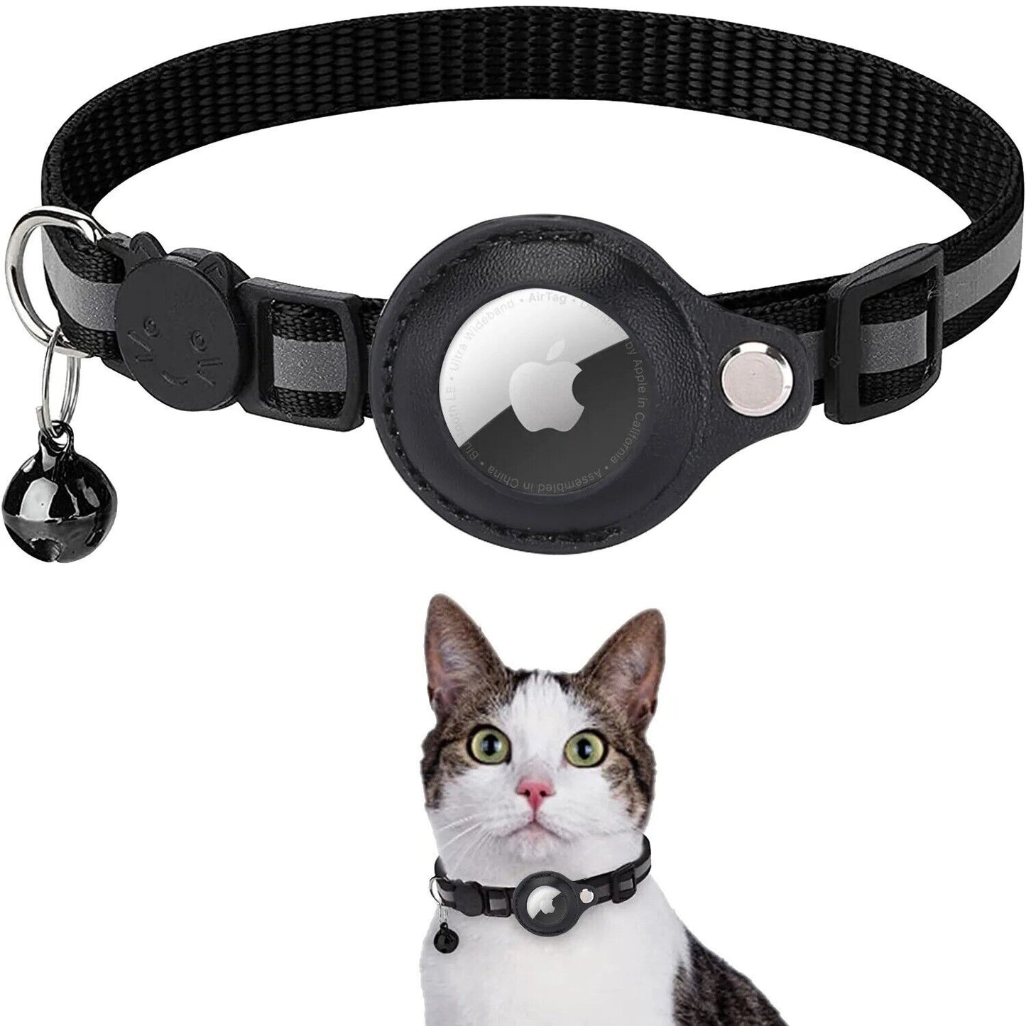 Apple Airtag GPS Case Cat Small Dog Collar with Bell Safety Breakaway Collars