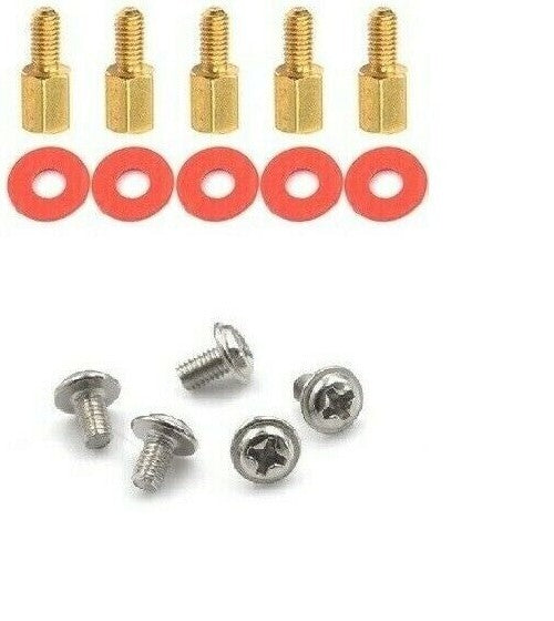 5x 6.5mm Brass Standoff M3 PC Motherboard Riser + Screws + Washers