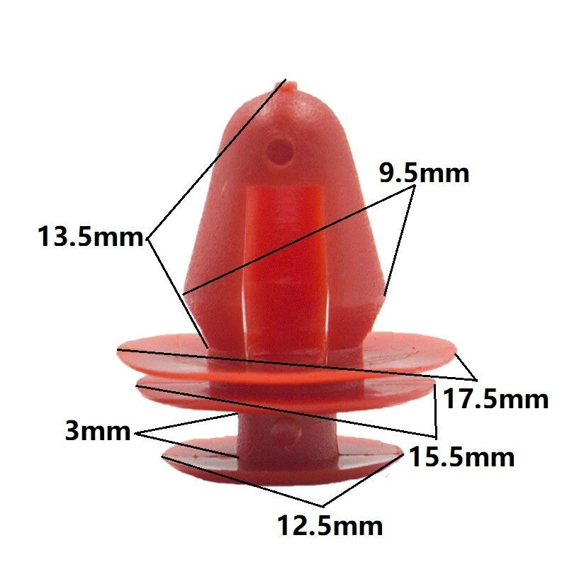 5x Car Fasteners Plastic Universal Car Clips for Panel Interior 9mm Door Fixing