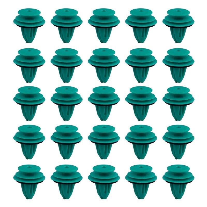 10x Car Plastic Clips for Interior Door Trim Panel Green Colour
