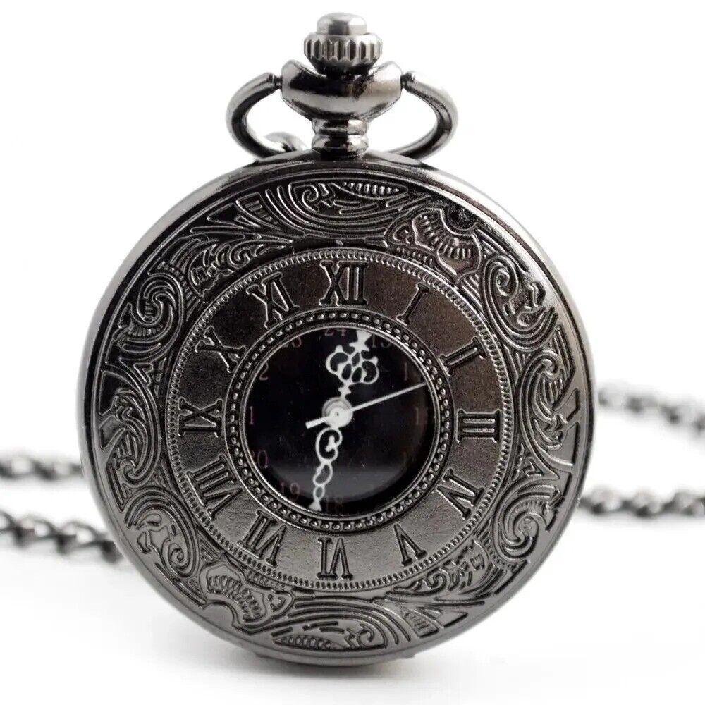 Pastoral Retro Roman Hollow Pocket Watch for Men and Women Quartz Watch