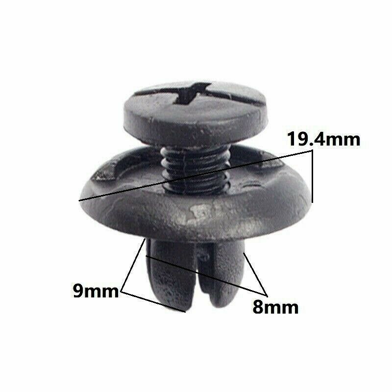 10x 8mm Plastic Rivets Fastener Push In Clips Car Bumper Door Trim Panel Clips