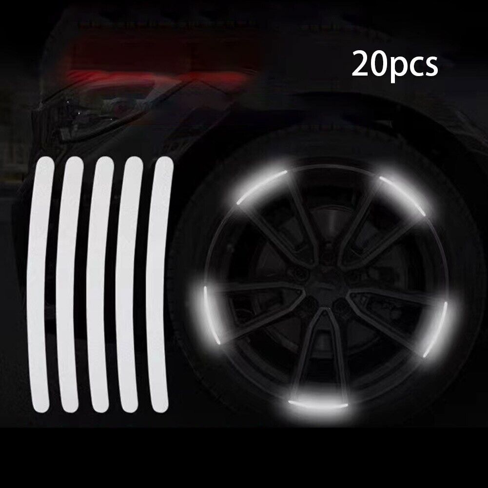 Reflective Car Wheel Rim Decal Stickers for Car Motorcycle Bike (Set of 20pcs)