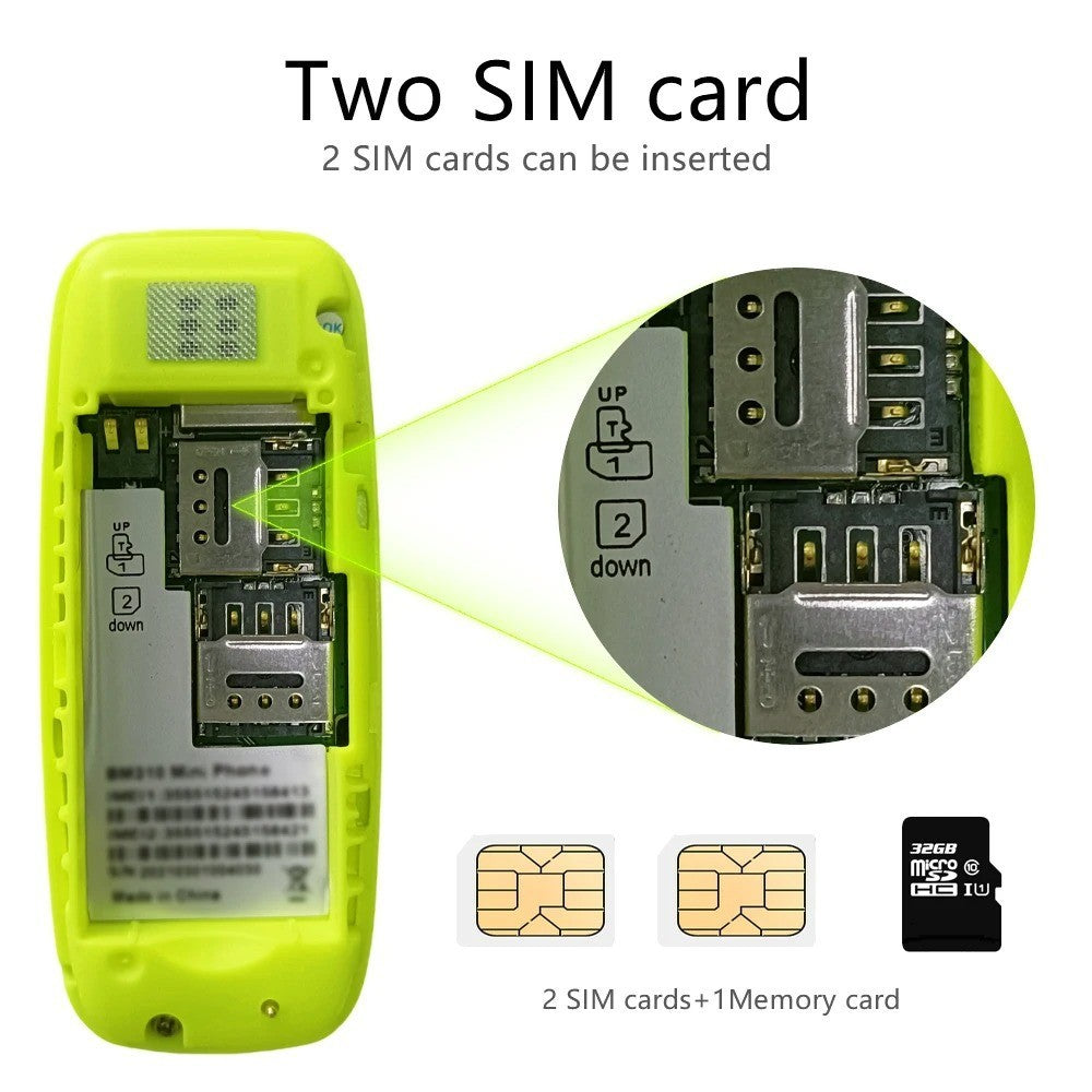 Mini Feature Mobile Phone Dual SIM Standby Call Recording Magic Voice Blacklist