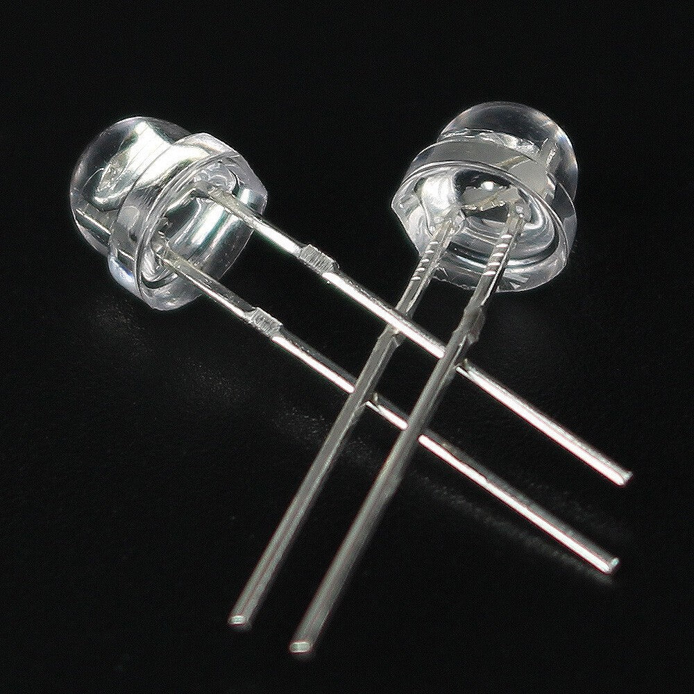10x 5mm Led Diode Straw Hat Bright White Colour 20000mcd Lamps