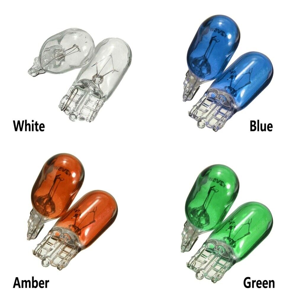 20x 501 BLUE SIDE LIGHT PUSH IN CAR CAPLESS NUMBER PLATE BULBS W5W 12V 5W