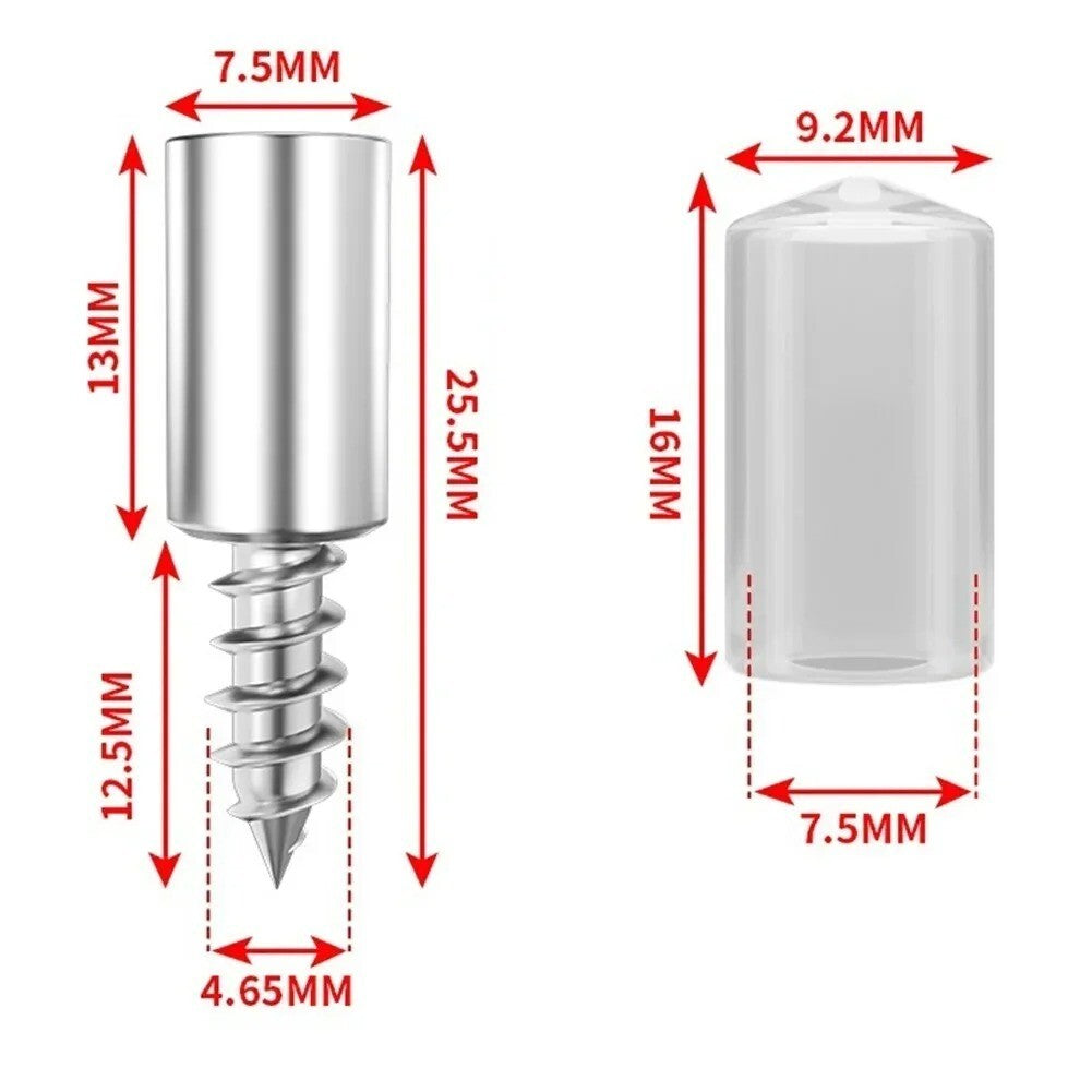 10x Self-Tapping Screw Cabinet Bracket Laminate Support Glass Studs