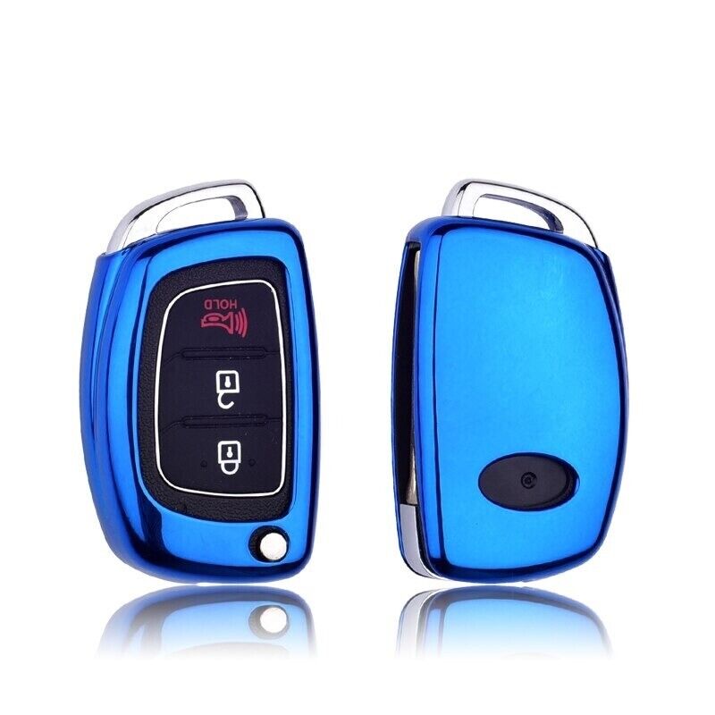 Blue Hyundai TPU Car Remote Key Case Cover