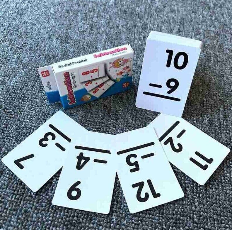 Maths Kids Educational Game Flash Cards Subtraction Learning Arithmetic