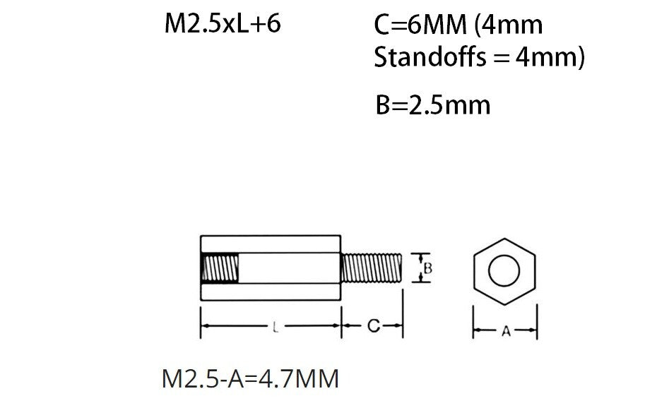 M2.5 Brass Standoffs Male to Female PCB Standoffs Spacers 4mm-20mm