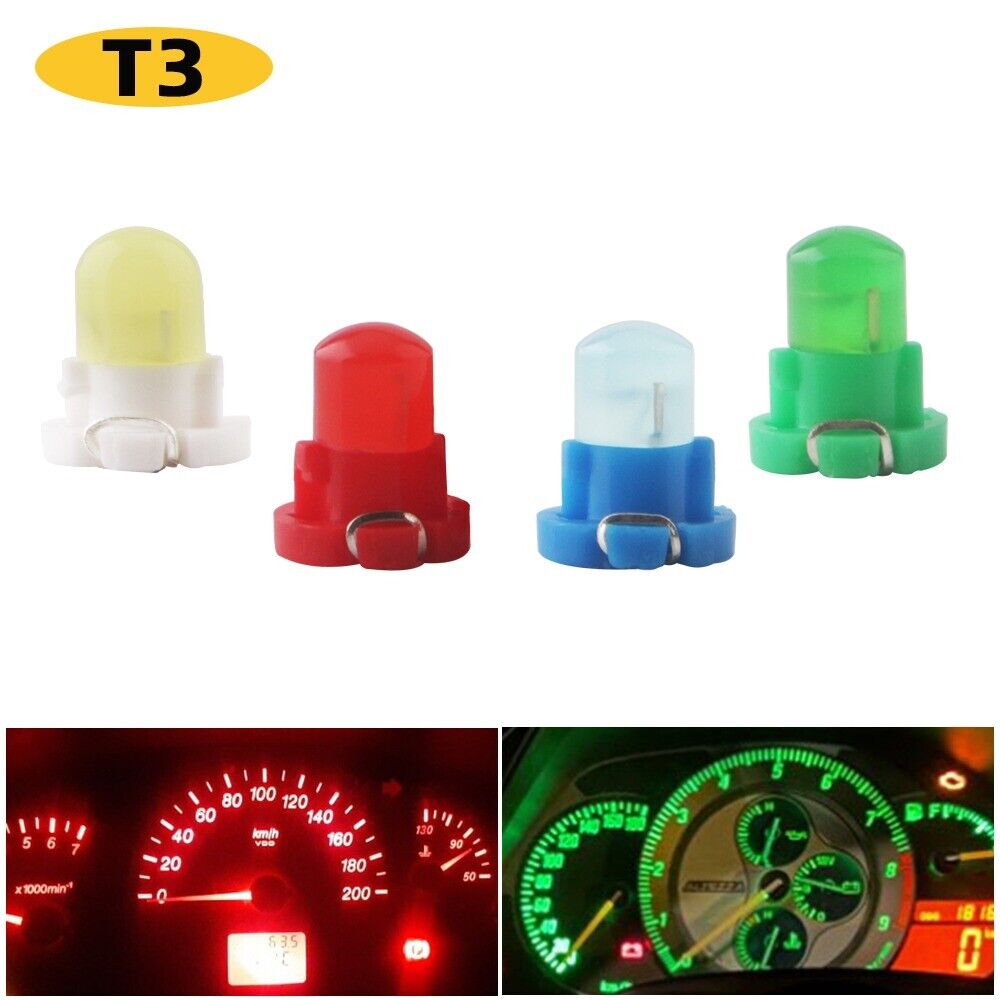 T3 Interior Light Wedge LED Auto Instrument Bulb 12V (5 Colours)