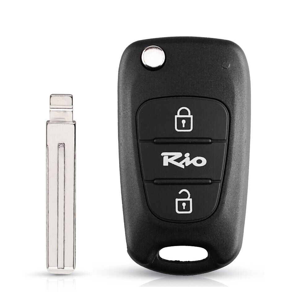 Kia Rio 3 Button Remote Key Case Fob Shell with Uncut Blade