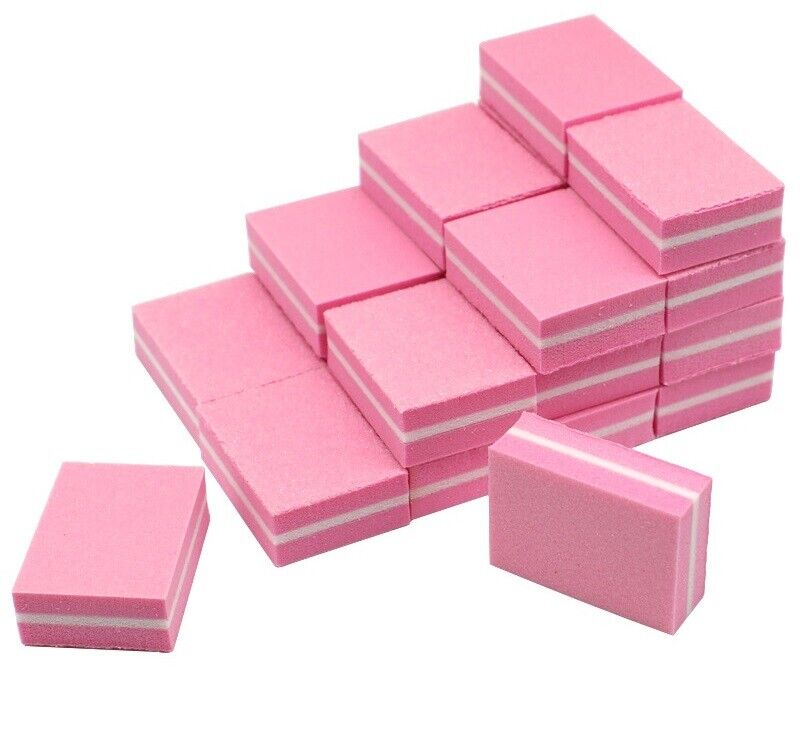 Pink Nail Buffer Sponge Mini Nail File 100/180 Professional Buffing Sponge