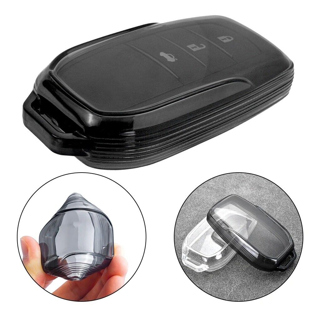 Black Transparent Car Key Fob Case Cover for Toyota Hilux Sienna Venza