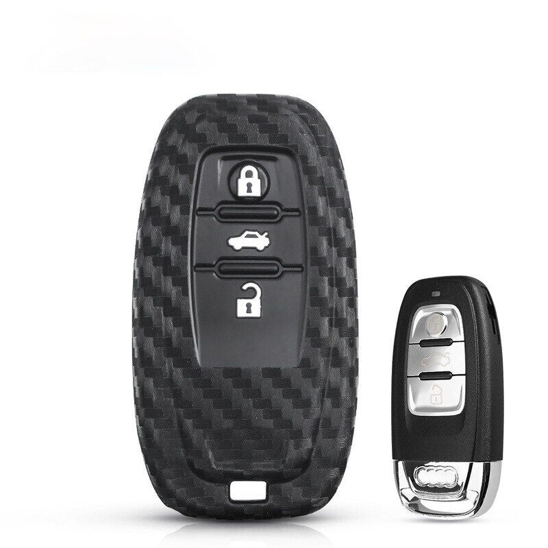 Carbon Car Key Case Cover for Audi A6 A4 Q5  A3 B6 B7 B8