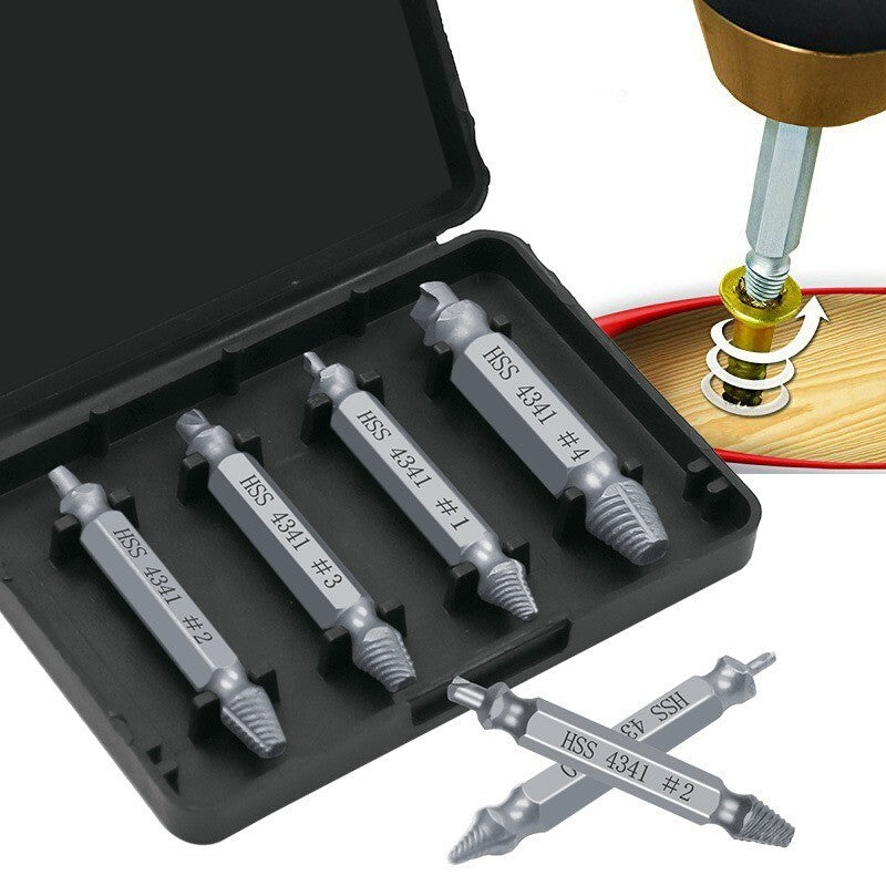 6pcs Damaged Screw Extractor Drill Bit Set Easily Take Out Broken Screw