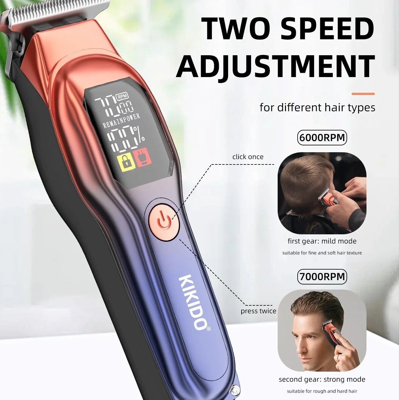 Rechargeable Professional Hair Clippers Low Noise Hair Clippers