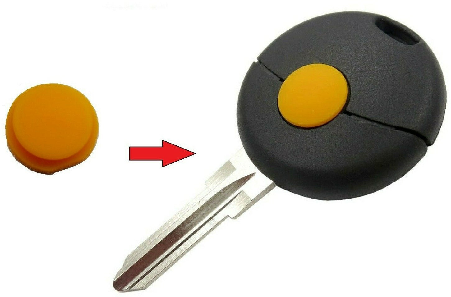 2x 1 Button Remote Key Rubber Pad for Mercedes Fortwo Smart City Cross Cabrio