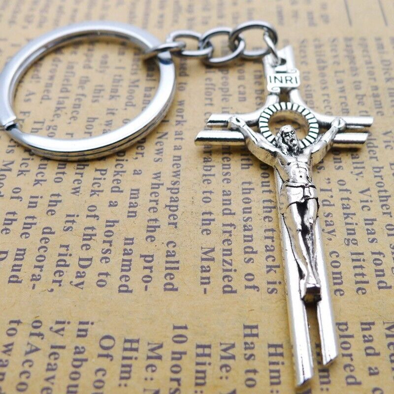 Jesus Holy Cross KeyChain Keyring Christian Faith Gift 