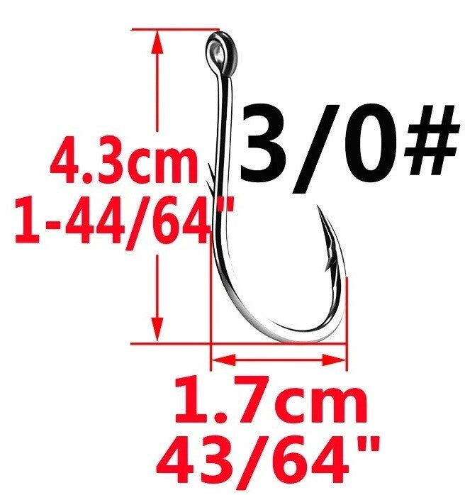5x High Carbon Steel Fishing Hooks  Sea Worm Carp 10 Different Sizes
