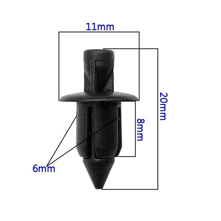 20x Plastic Rivet Trim Clips for Bike 6mm for Honda Suzuki Kawasaki Yamaha 