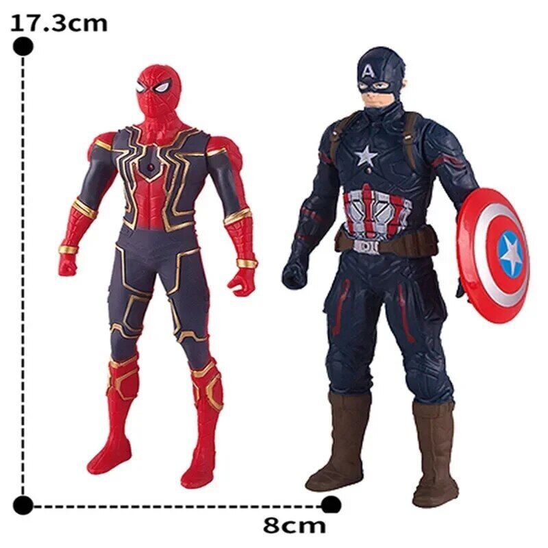 Children Toys Marvel Anime Figures Spiderman Hulk Iron Man Captain America 17cm