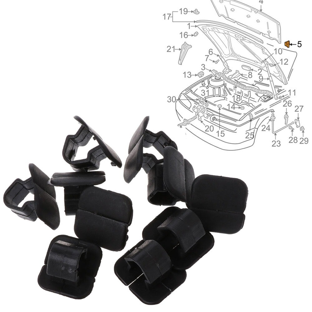 2x Hood Bonnet Insulation Clips VW Polo Tiguan Passat B5 B6 SEAT Leon 2 Skoda