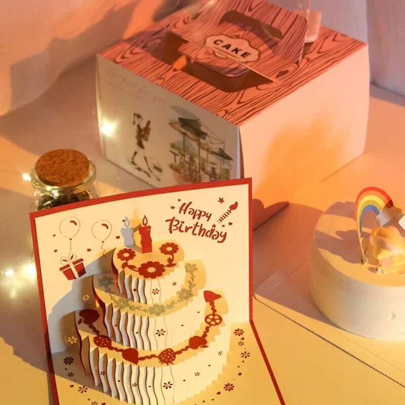 3D Birthday Greeting Cards Pop Up Gift Card with Envelope