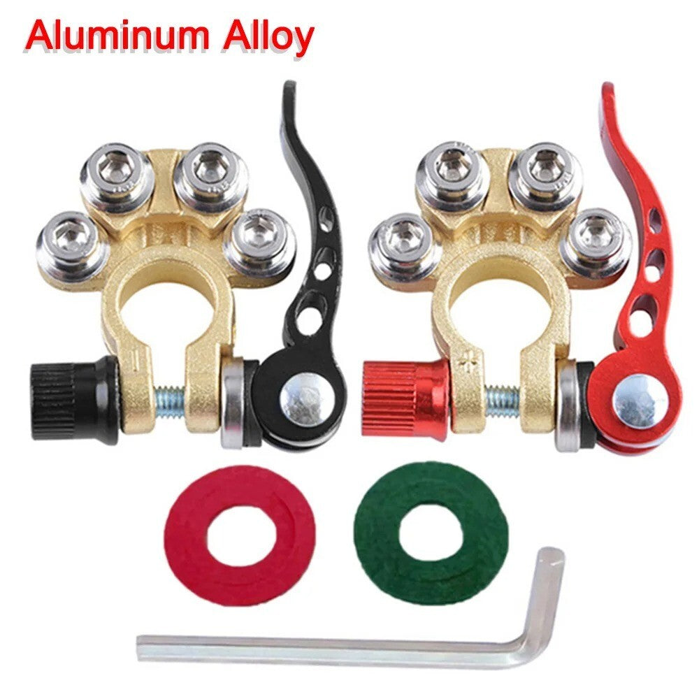 2Pcs Car Battery Terminal Connectors Quick Release Disconnect 12V 24V