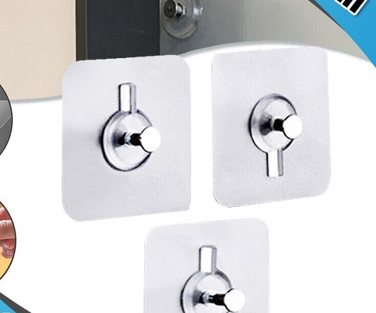 2x Strong Self Adhesive Wall Hook for Bathroom Kitchen Living Room