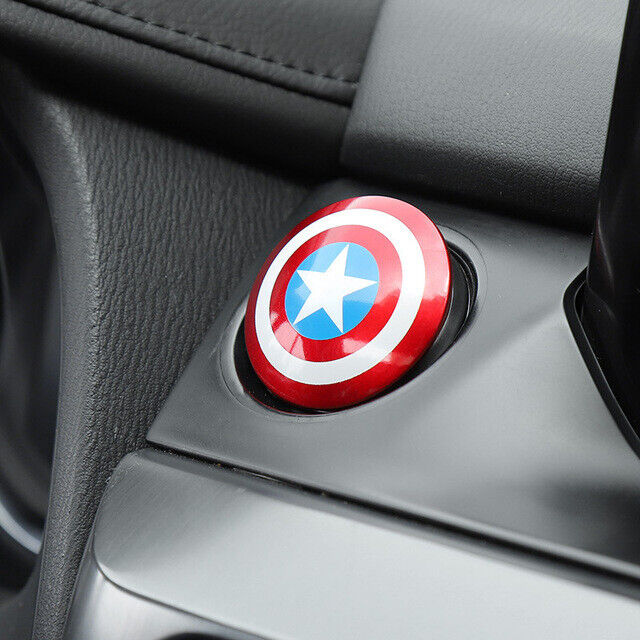 Car Engine Ignition Start Switch Button Cover Iron Man