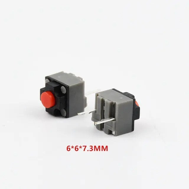 2x Mute Button 6*6*7.3mm Quare Silent Micro Switch Tact Button Switch