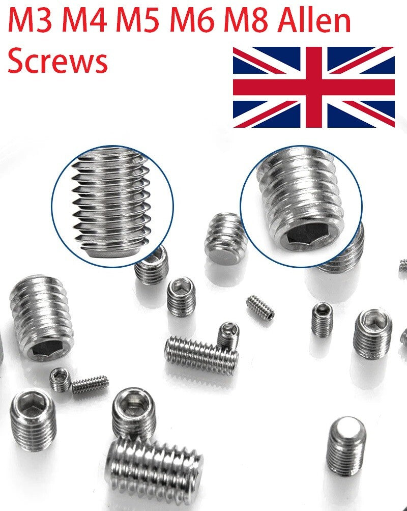Allen Screws M3 M4 M5 M6 M8 Black  Small Allen Head Screws