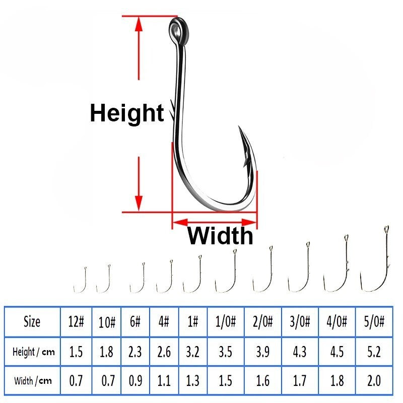 5x High Carbon Steel Fishing Hooks  Sea Worm Carp 10 Different Sizes