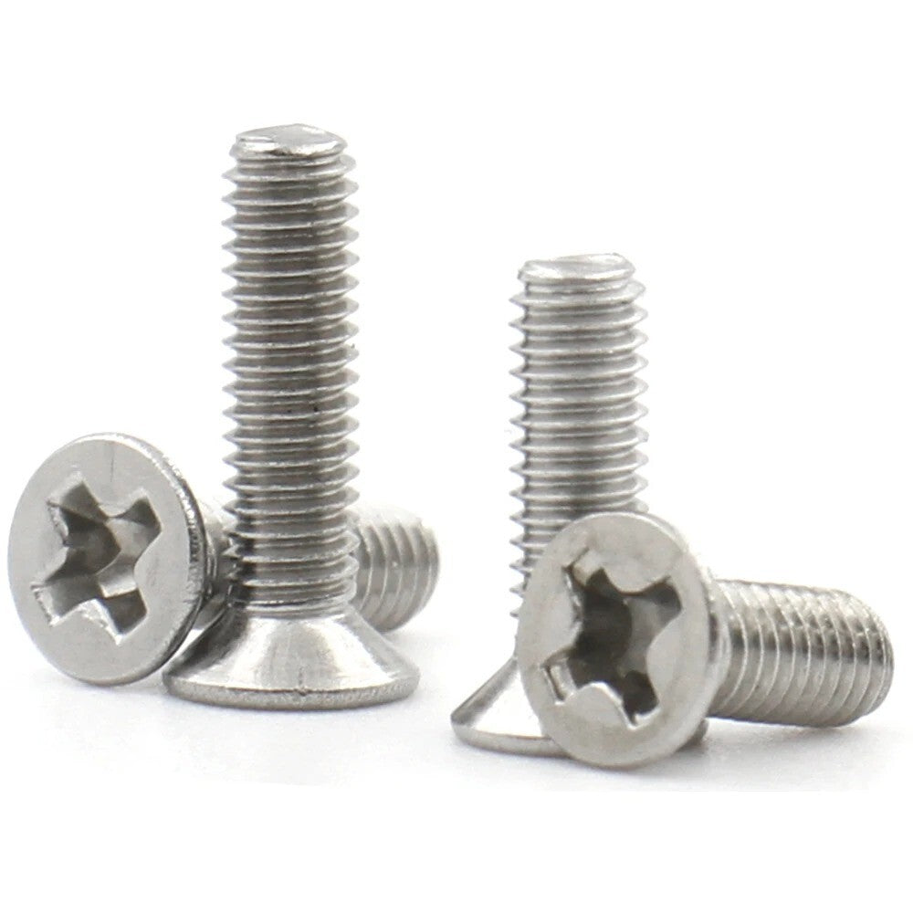 2x M5 25mm 304 Stainless Steel Head Cross Philips Screws Bolts
