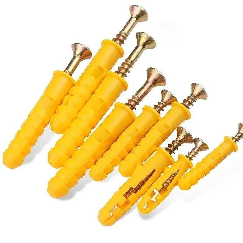 10x Drywall Anchor Screws Assortment Plastic Wall Anchors Philips Flat Head