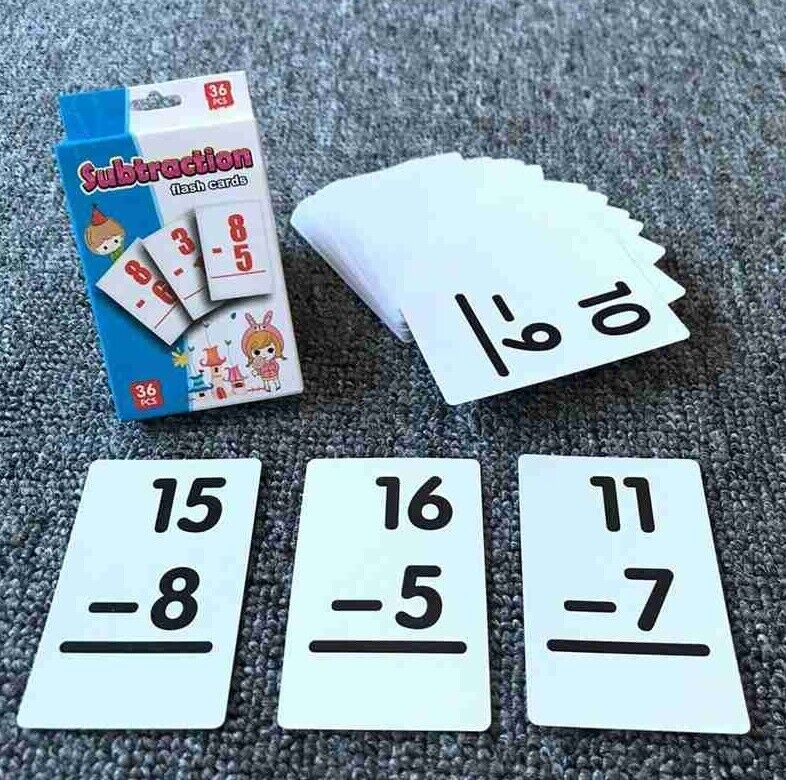 Maths Kids Educational Game Flash Cards Subtraction Learning Arithmetic