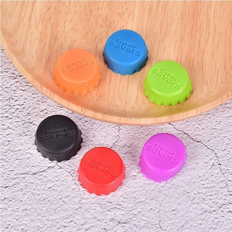 6x Reusable Silicone Bottle Caps for Beer Soy Vinegar Soda Cola Bottles 