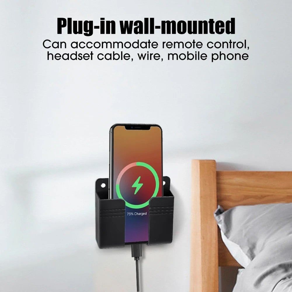 Wall Mounted Phone Holder Multifunction Punch Free Organizer TV Remote Control