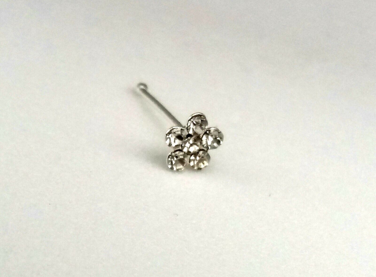 Flower Nose Stud Sterling Silver 925  Red Silver Blue