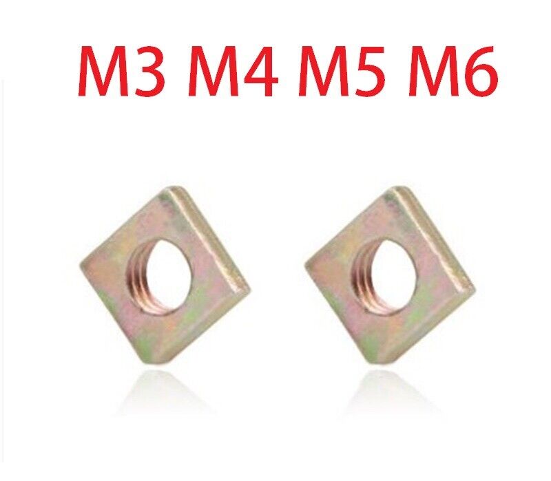  M3 M4 M5 M6 Square Steel Nuts Zinc Plated Metric 