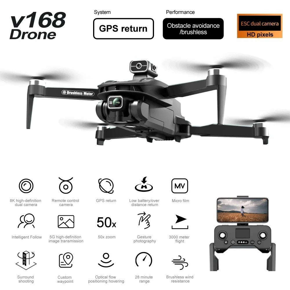 PRO Drone 8K 5G GPS Professional HD Aerial Photography Dual Camera Omnidirection