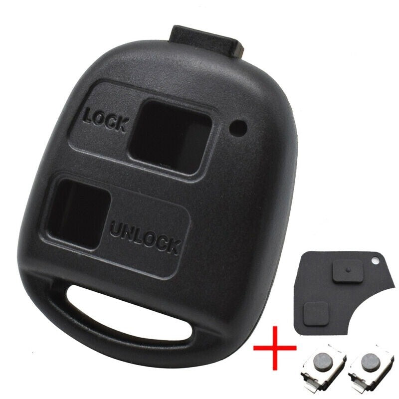 Key Shell + 2 Button Rubber Pad + 2x Micro Switches for Toyota Yaris Corolla