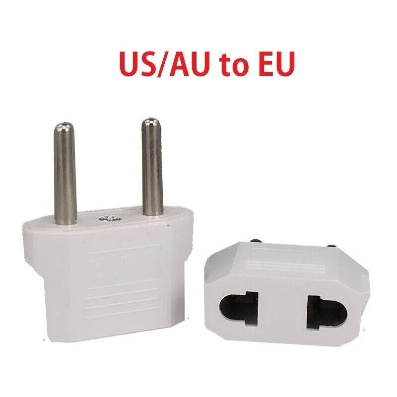 US/AU to EU 2 Pin Power Travel Adapter Converter 250V Wall Plug