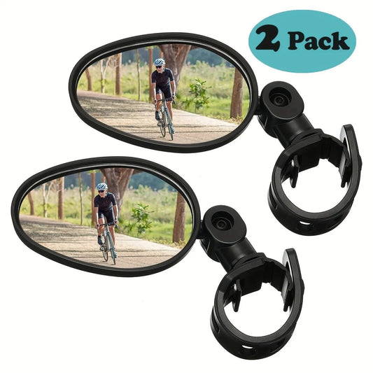 2x Bike Mirrors 360 Degree Adjustable Rotatable Handlebar Mirror