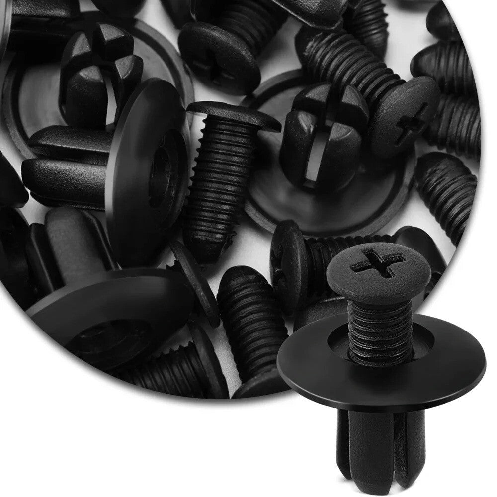 10x 8mm Hole Car Plastic Bumper Door Screw Push In Type Expanding Rivet Clips