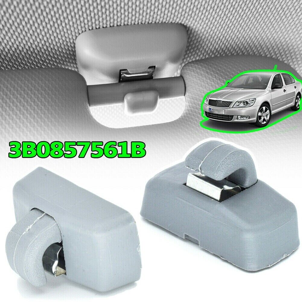 2x Front Sun Visor Hook Clips for SKODA Fabia 6Y Octavia 1Z Superb