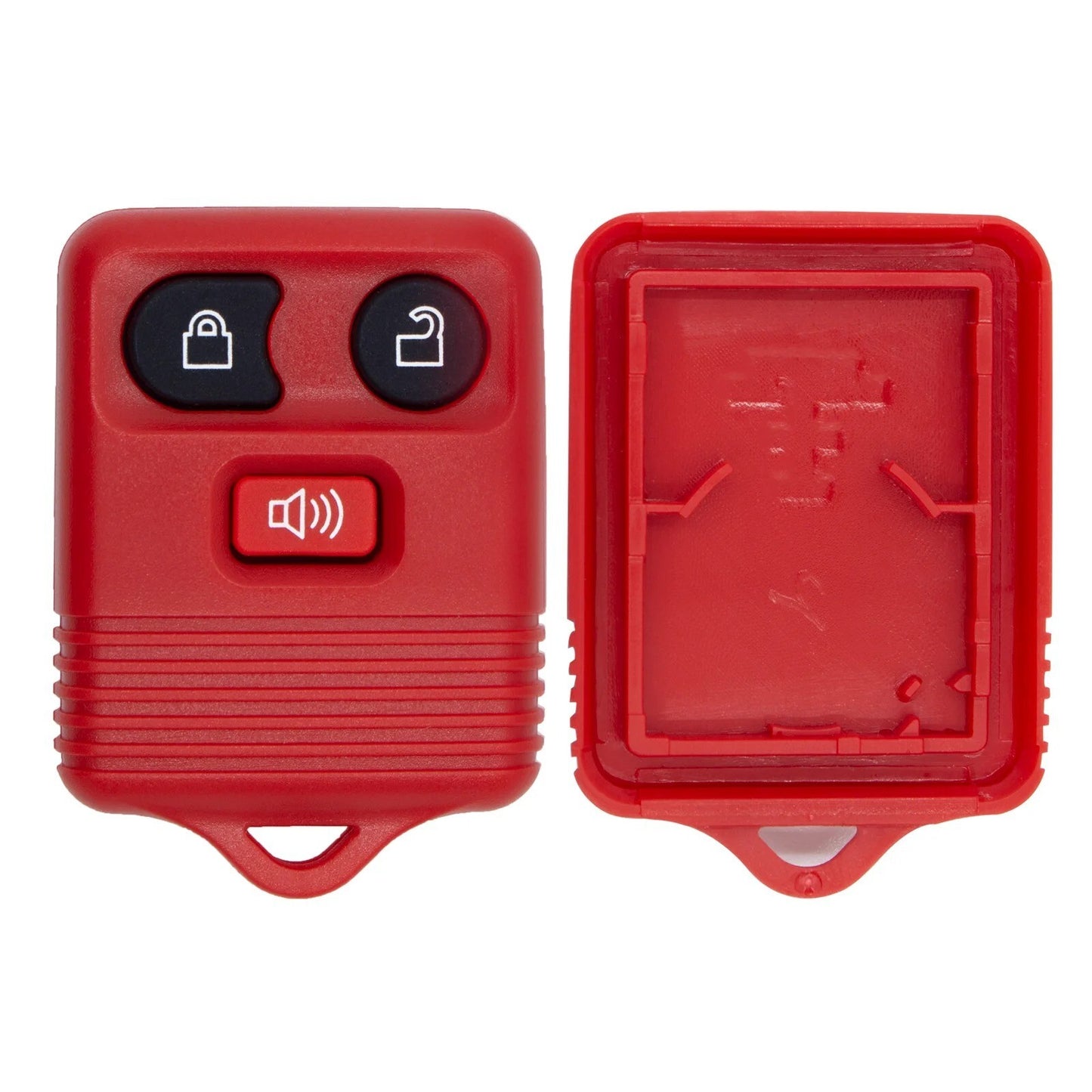 3 Buttons Red Key Shell Remote Key Fob Case No Circuit Board for Ford Mazda