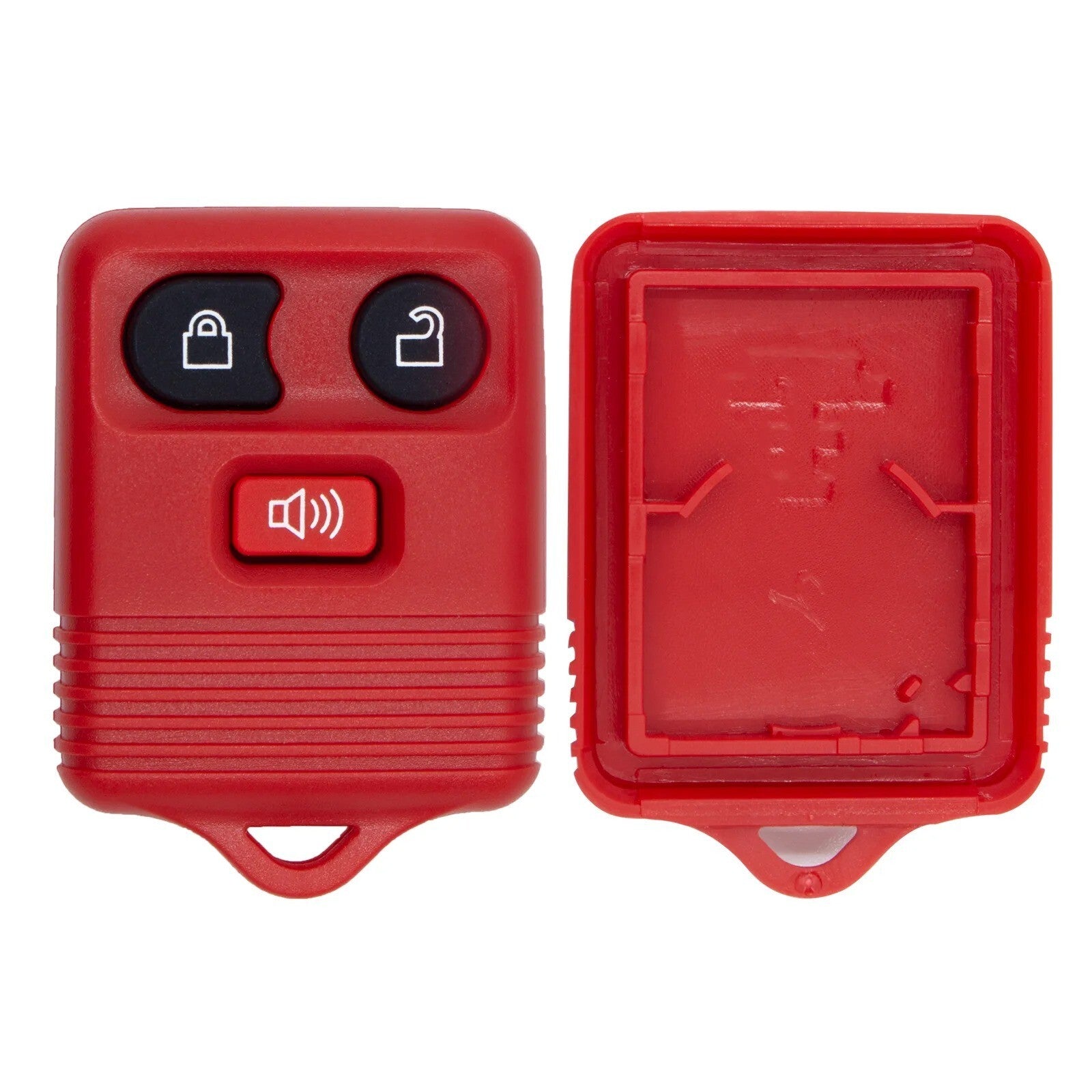 3 Buttons Red Key Shell Remote Key Fob Case No Circuit Board for Ford Mazda